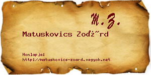 Matuskovics Zoárd névjegykártya